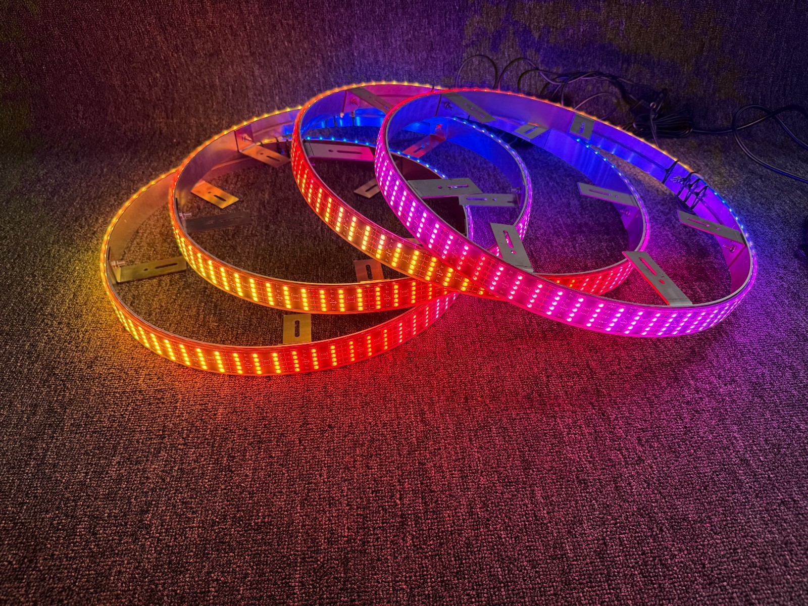 17.5" 5ROWs Brightest RGB CHASING Flow for Car Truck LED Wheel Rim Ring Lights