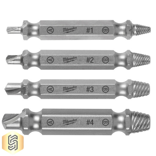 Milwaukee 49-57-9001 M2 Steel Screw Extractor Set 4Pc