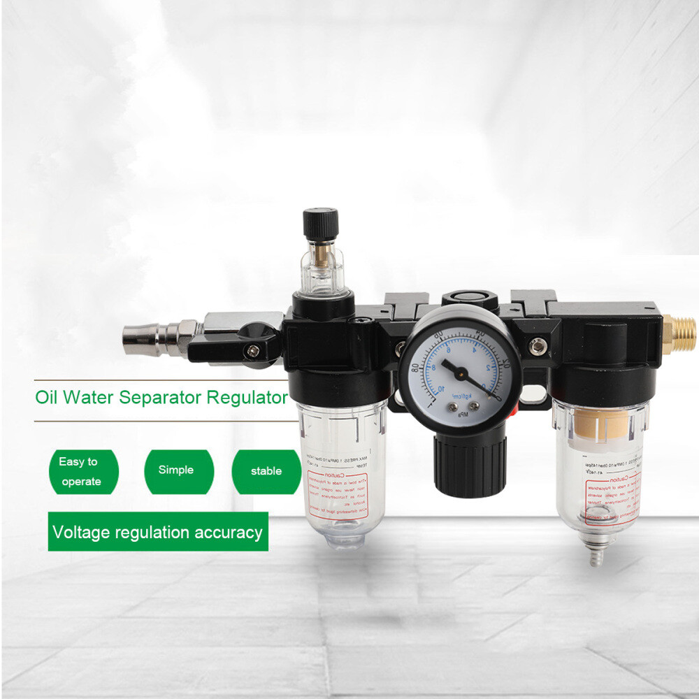 Air Compressor Filter Oil Water Separator Regulator Trap with Regulator Gauge