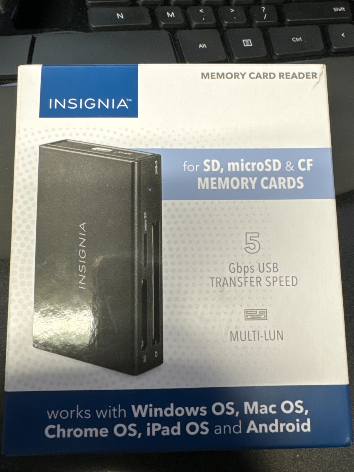 Insignia USB C to SD microSD CompactFlash Memory Card Reader ios android windows