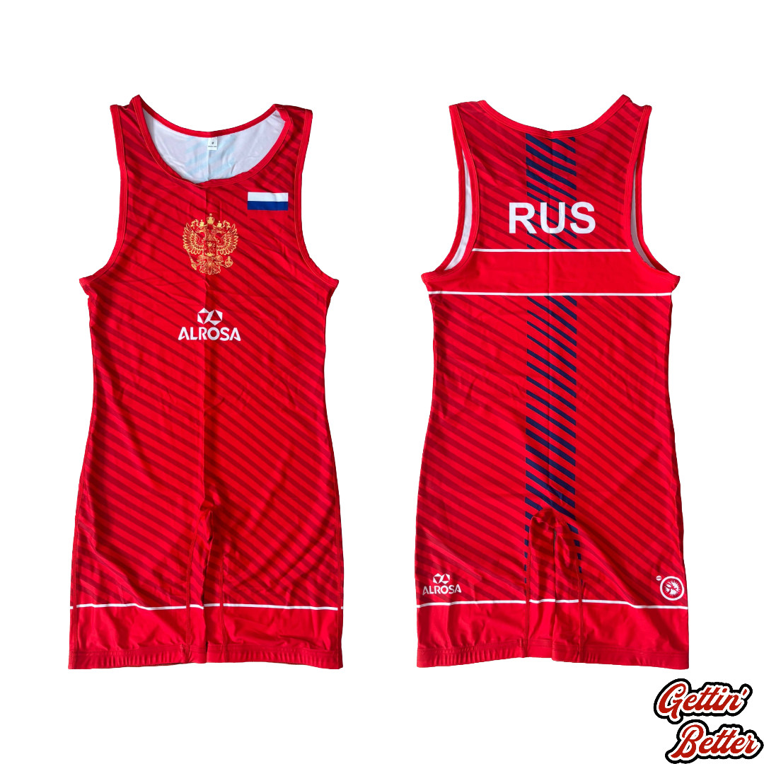 Red Russia International Wrestling Singlet Adult Small