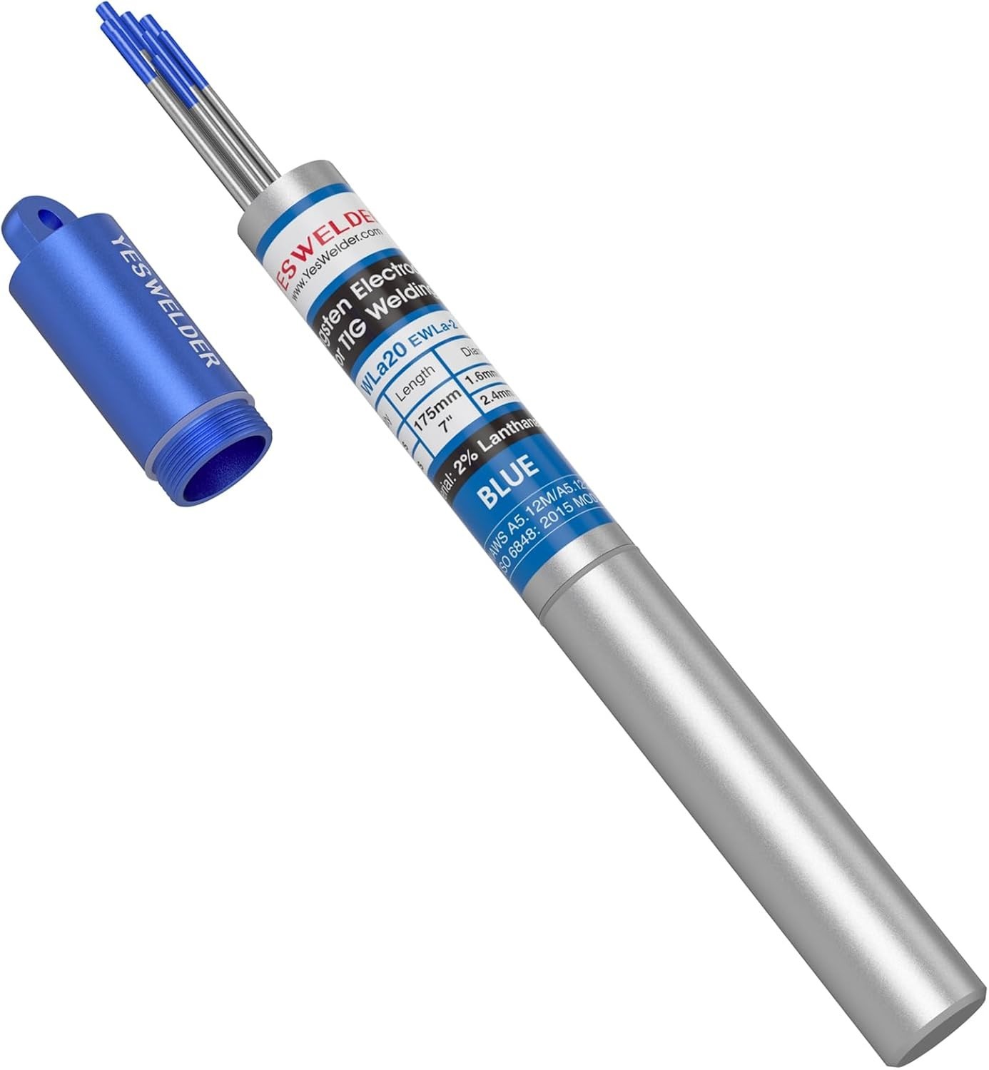 TIG Welding Tungsten Electrode 2% Lanthanated 5pk 1/16" & 5pk 3/32" by 7" Ass...