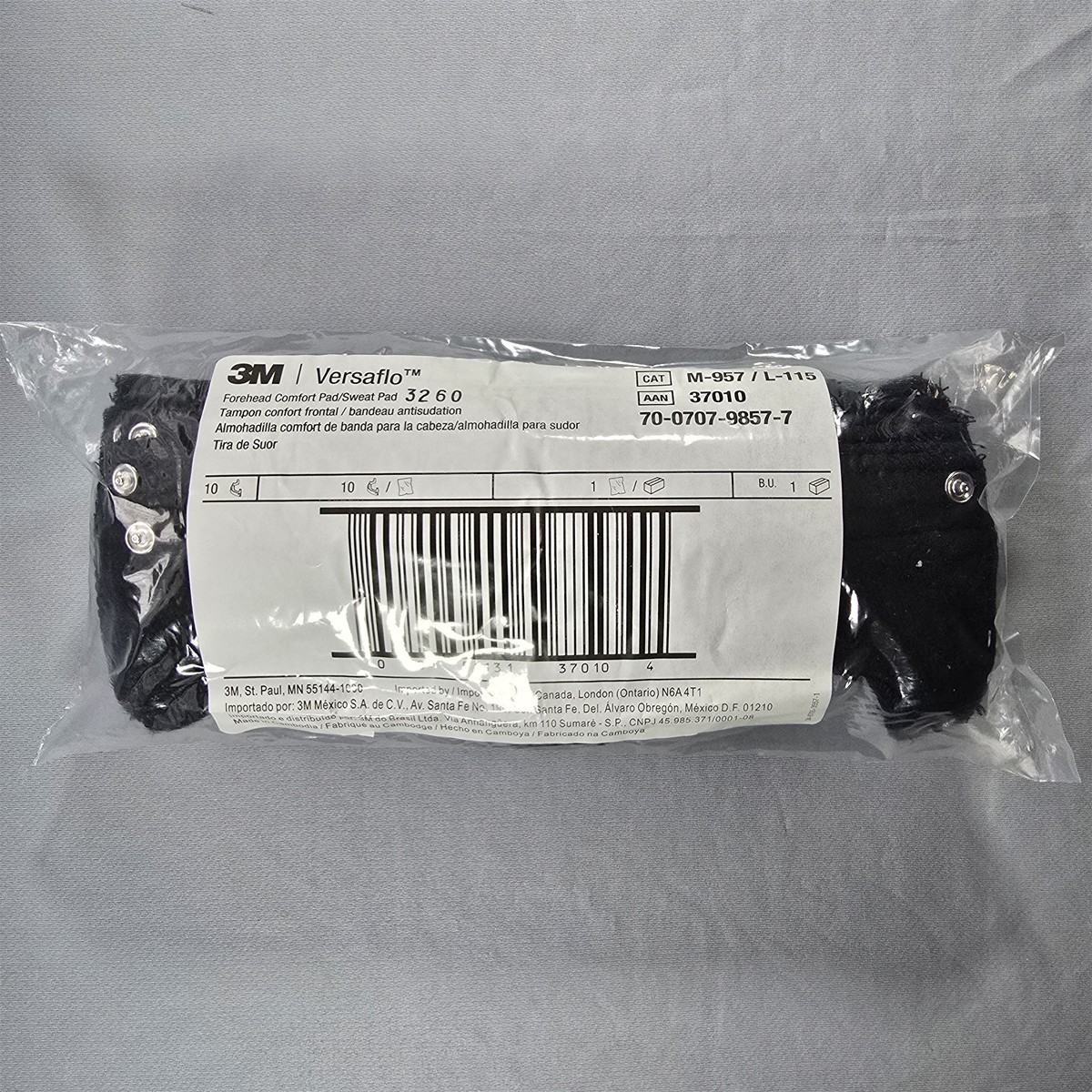3M Versaflo Forehead Comfort Pad/Sweat Pad M-957/L-115 37010, 10 Pack NEW SEALED