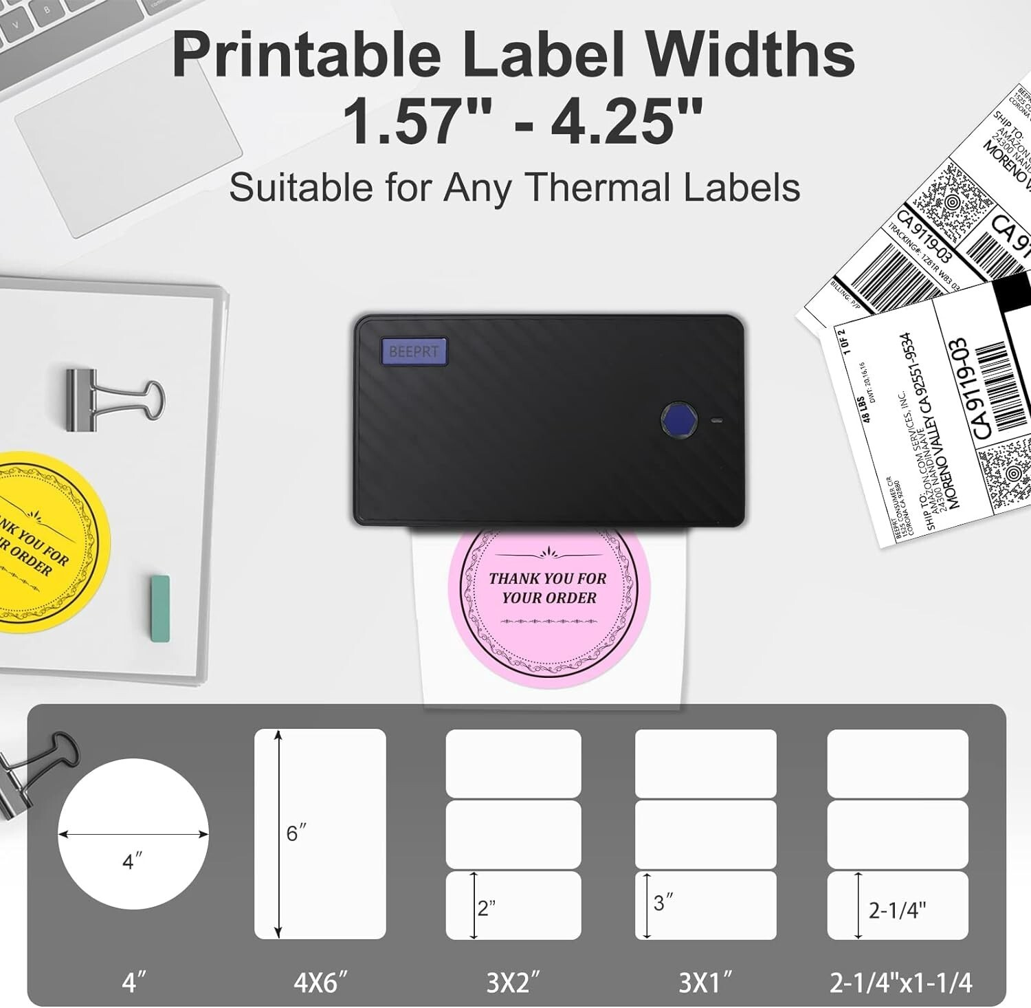 Label Printer, Bluetooth Shipping Label Printer, Wireless 4x6 Thermal Printer