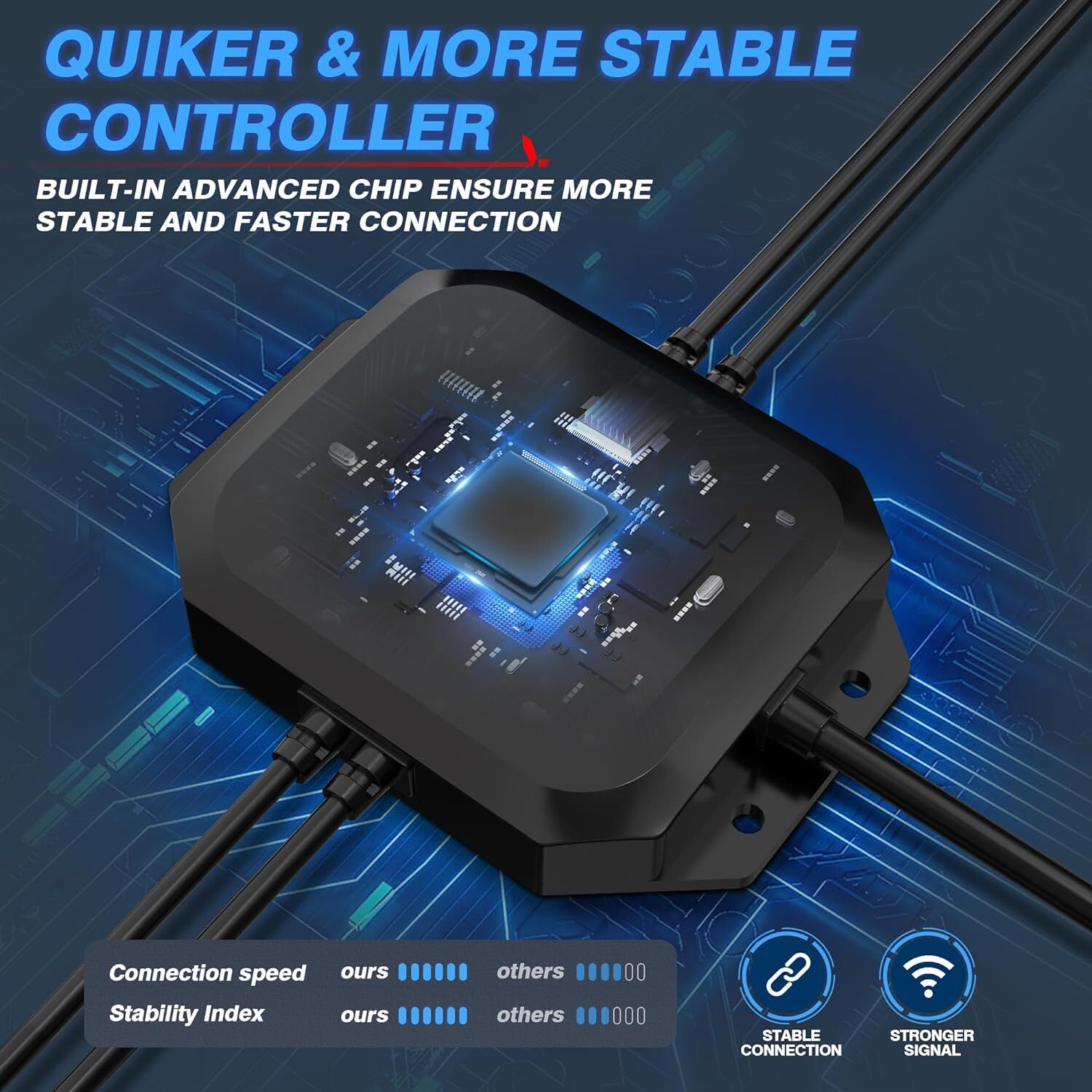 MICTUNING 17inch V1 RGB+IC Chasing Color Wheel Ring Lights Kit with APP Control