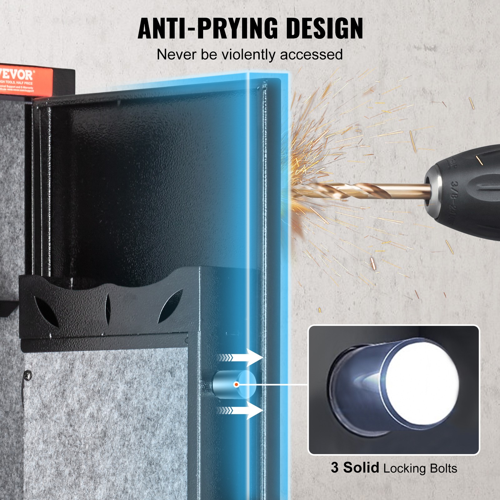 VEVOR Gun Safe Rifle Safe with Fingerprint Lock for 5 Rifles and 4 Pistols