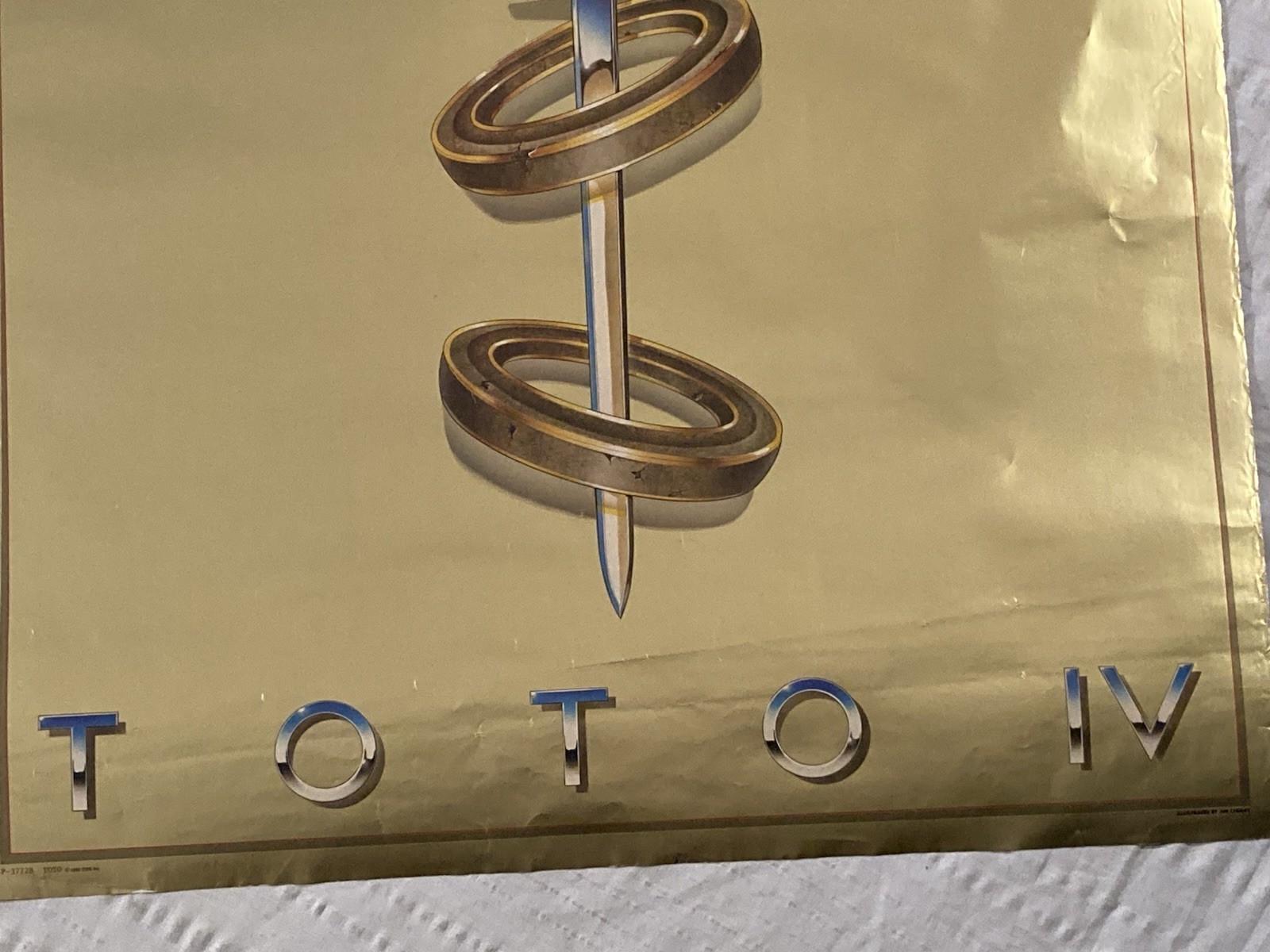 Toto IV 1982 Promo Poster Gold Metallic Foil Surface R