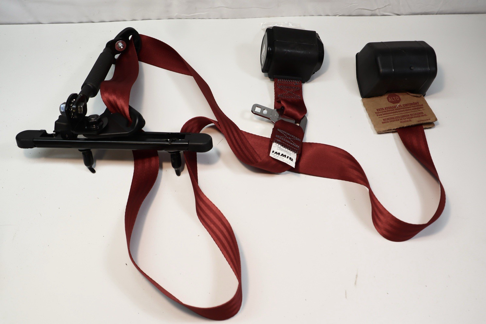 IMMI 3 Point Seat Belt Assembly, Red, Dual Retractors, Fire Truck?