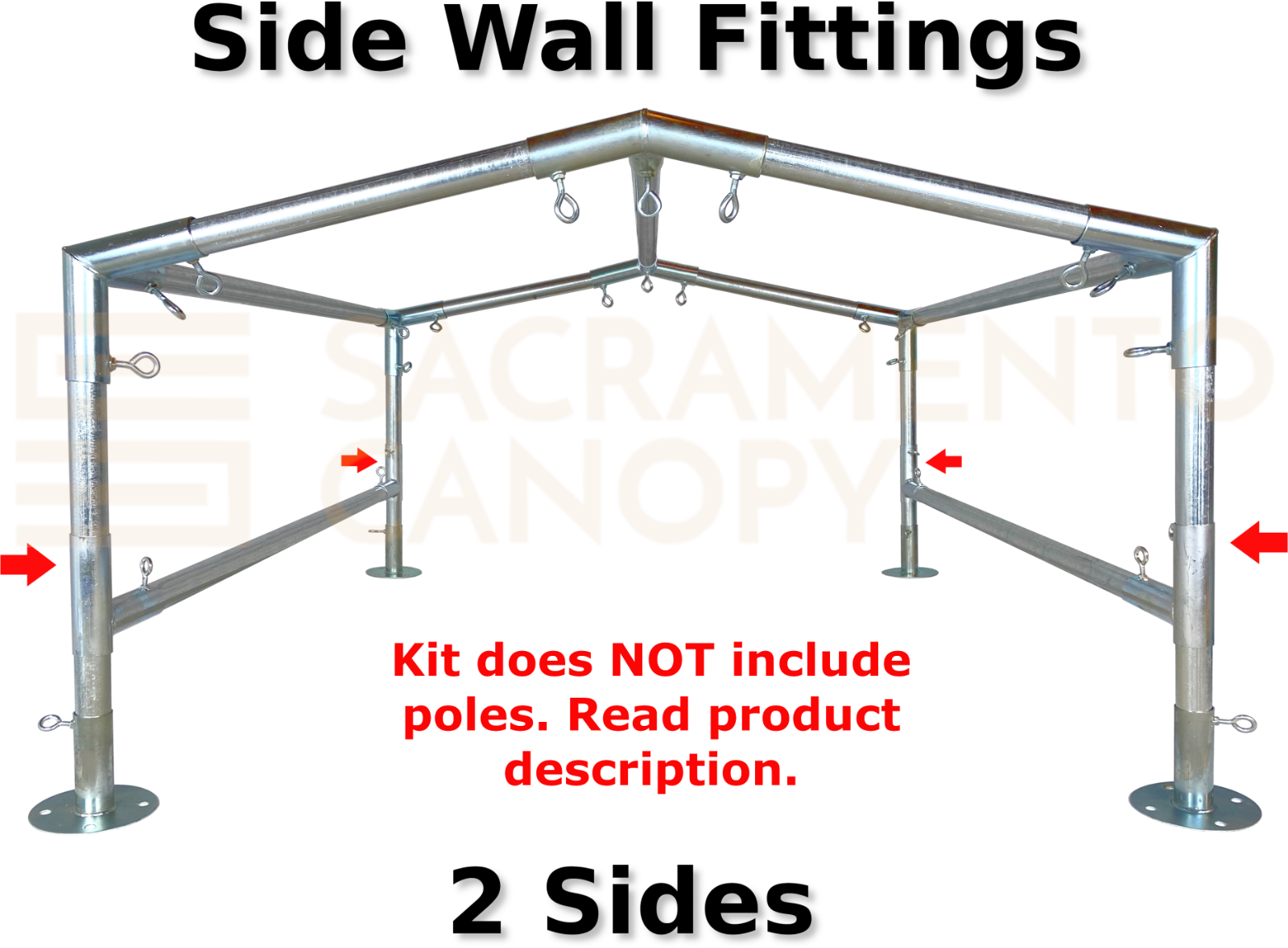 Low Peak Canopy Fittings Kits, DIY Carport or Greenhouse, EMT Connector Parts