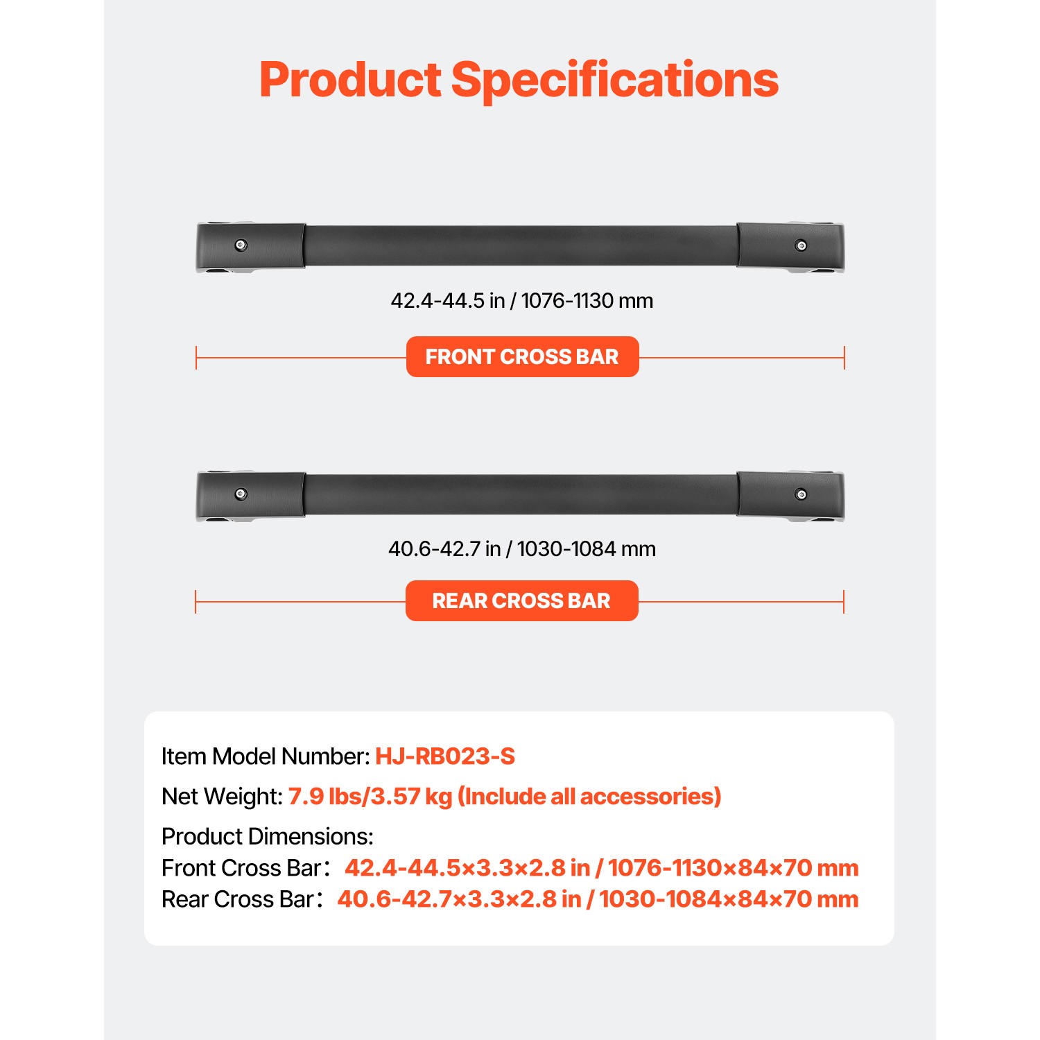 Roof Rack Cross Bars for Subaru Crosstrek 2018-2024 200lbs Aluminum