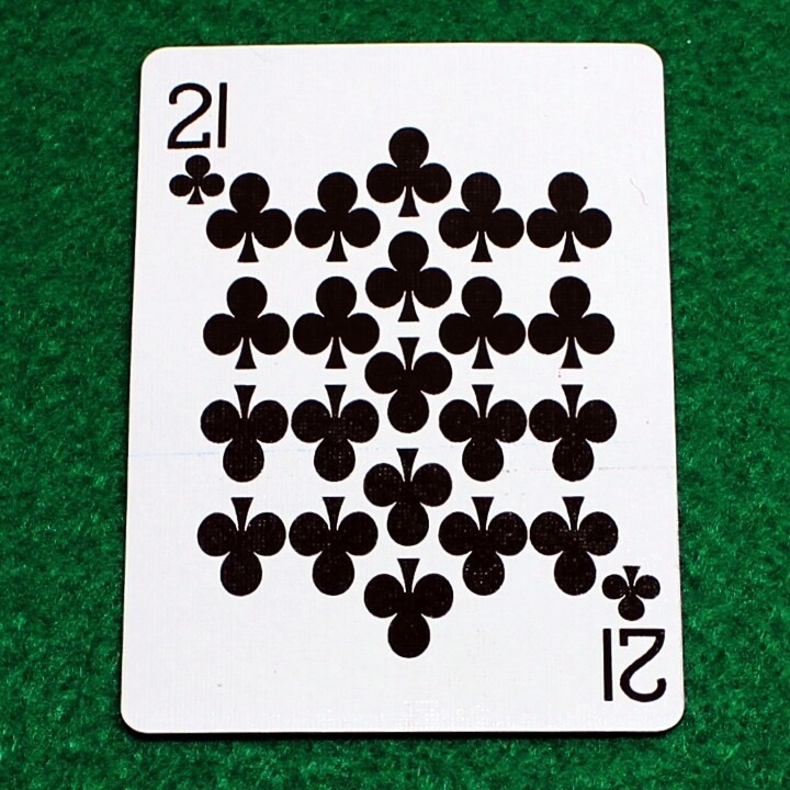 21 of Clubs, Bicycle Printed Gaff Card, Red