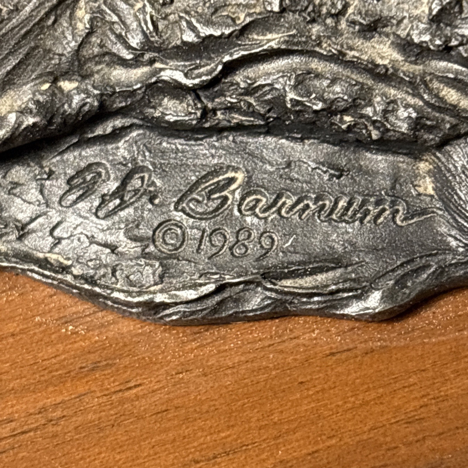 "Gaine's Mill" Civil War Sculpture FJ Barnum 1989 Ltd Ed #1184/2500 Pewter Wood