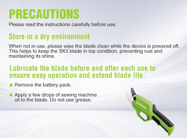 7.2V Battery Powered Electric Pruning Shear Cordless Tree Pruner Garden Scissors