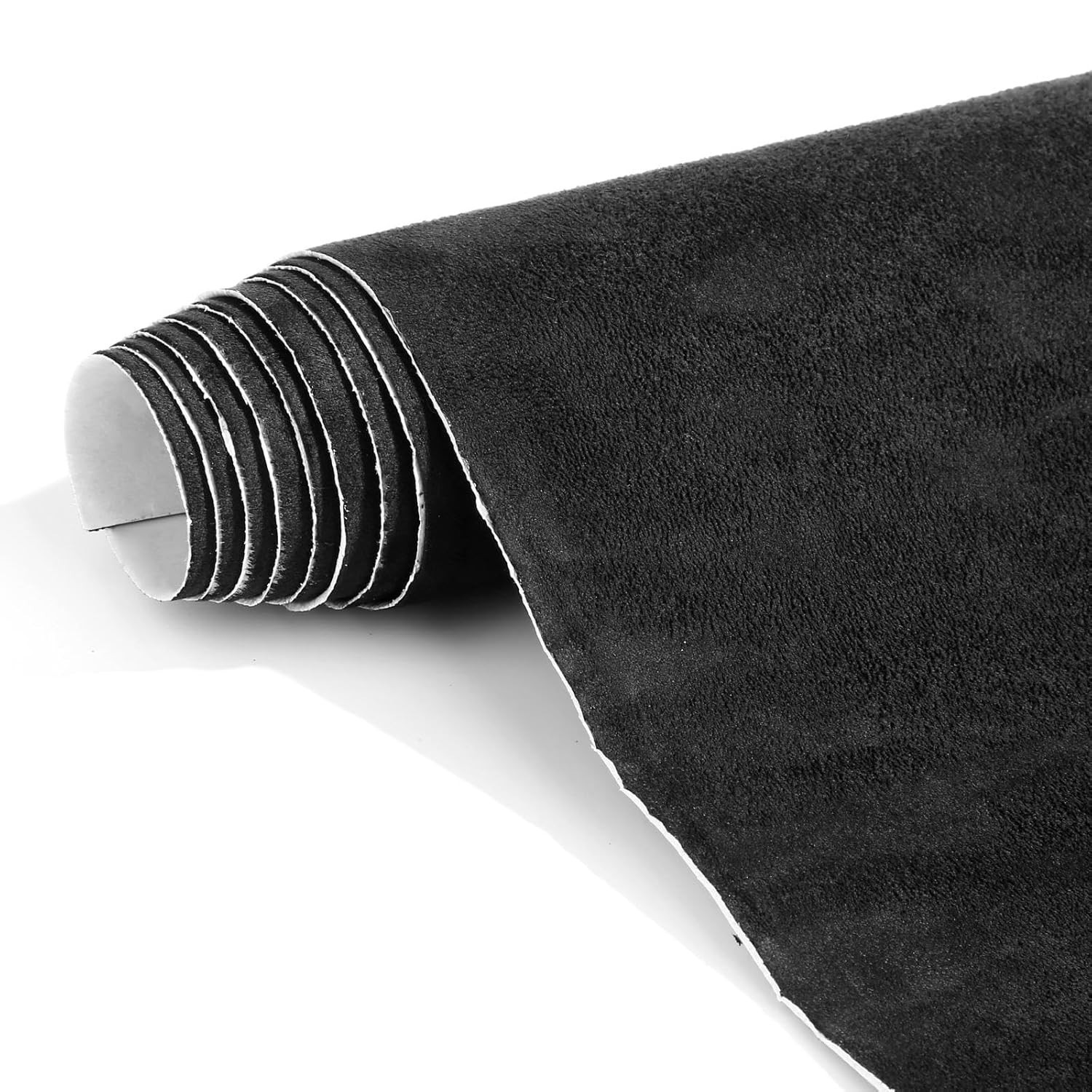 Suede Wrap Self-Adhesive Black Suede Car Interior Wrap 17in x 70in Microfiber...