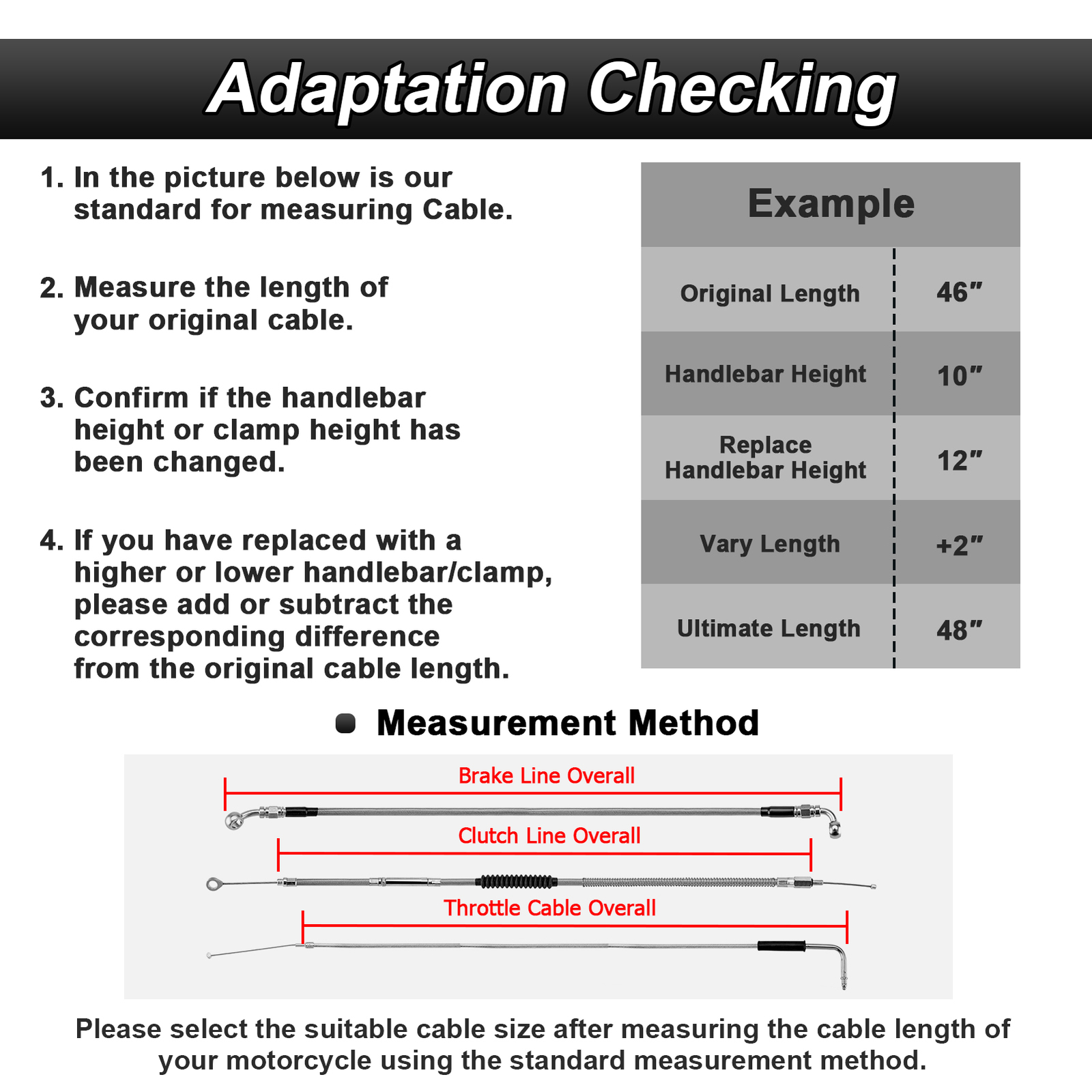 12"-14" Handlebar Braided Brake Line Kit For Harley Road King FLHR FLHRC Non-ABS