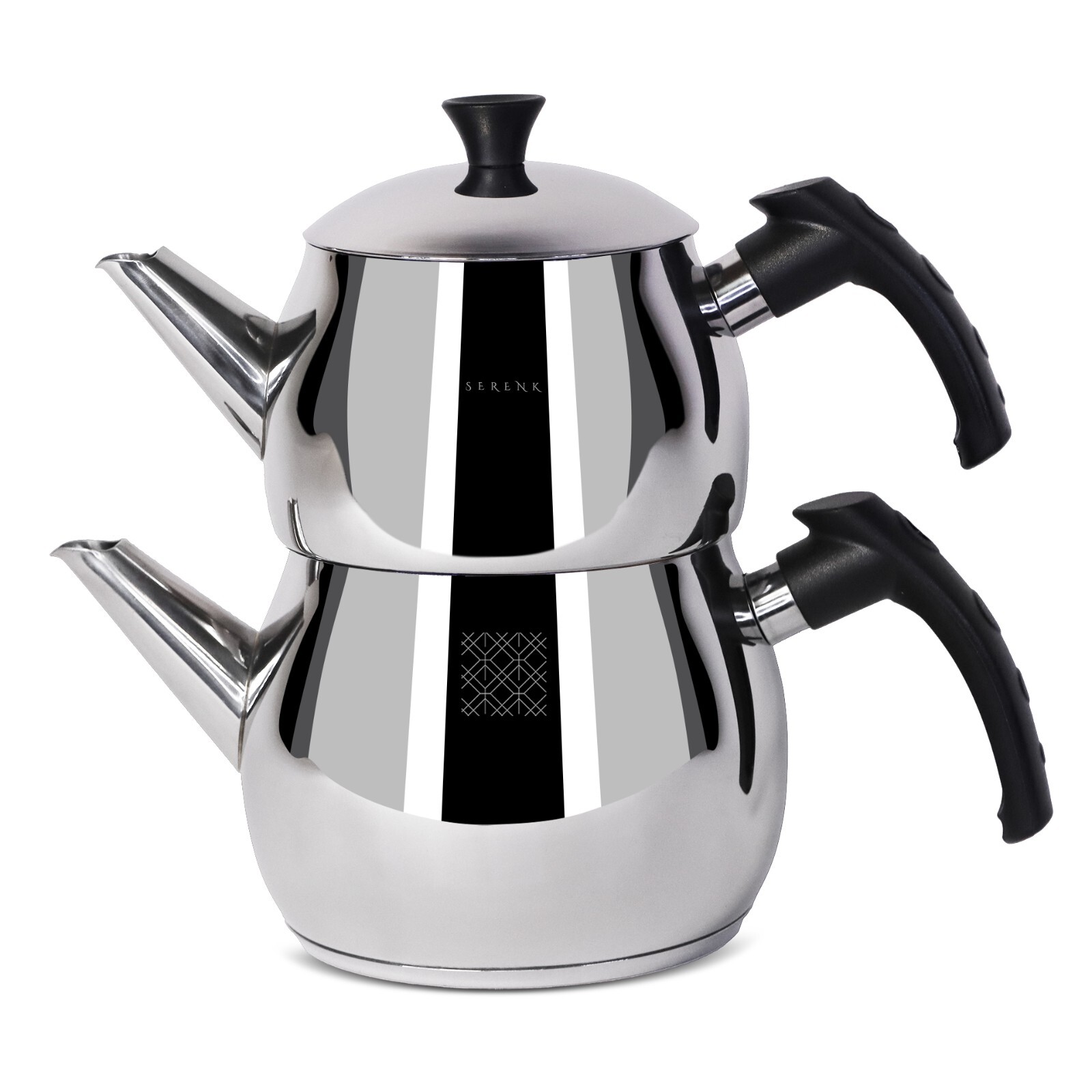 Serenk Traditional Turkish Tea Pot, 18/10 Stainless Steel, Rapid Boil Stove Top