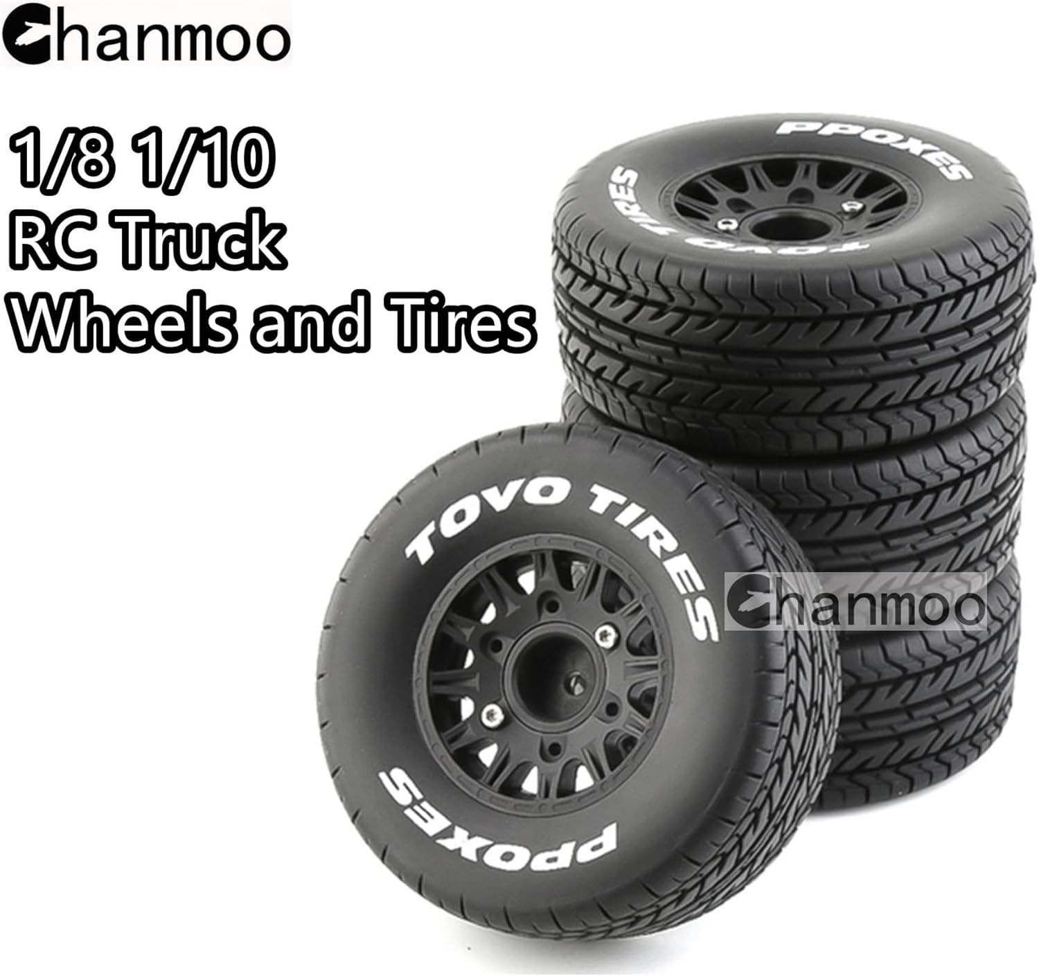 1/10 RC Short Course Truck Tires And Wheels With 12mm 14mm 17mm Hex 113mm 1/8...