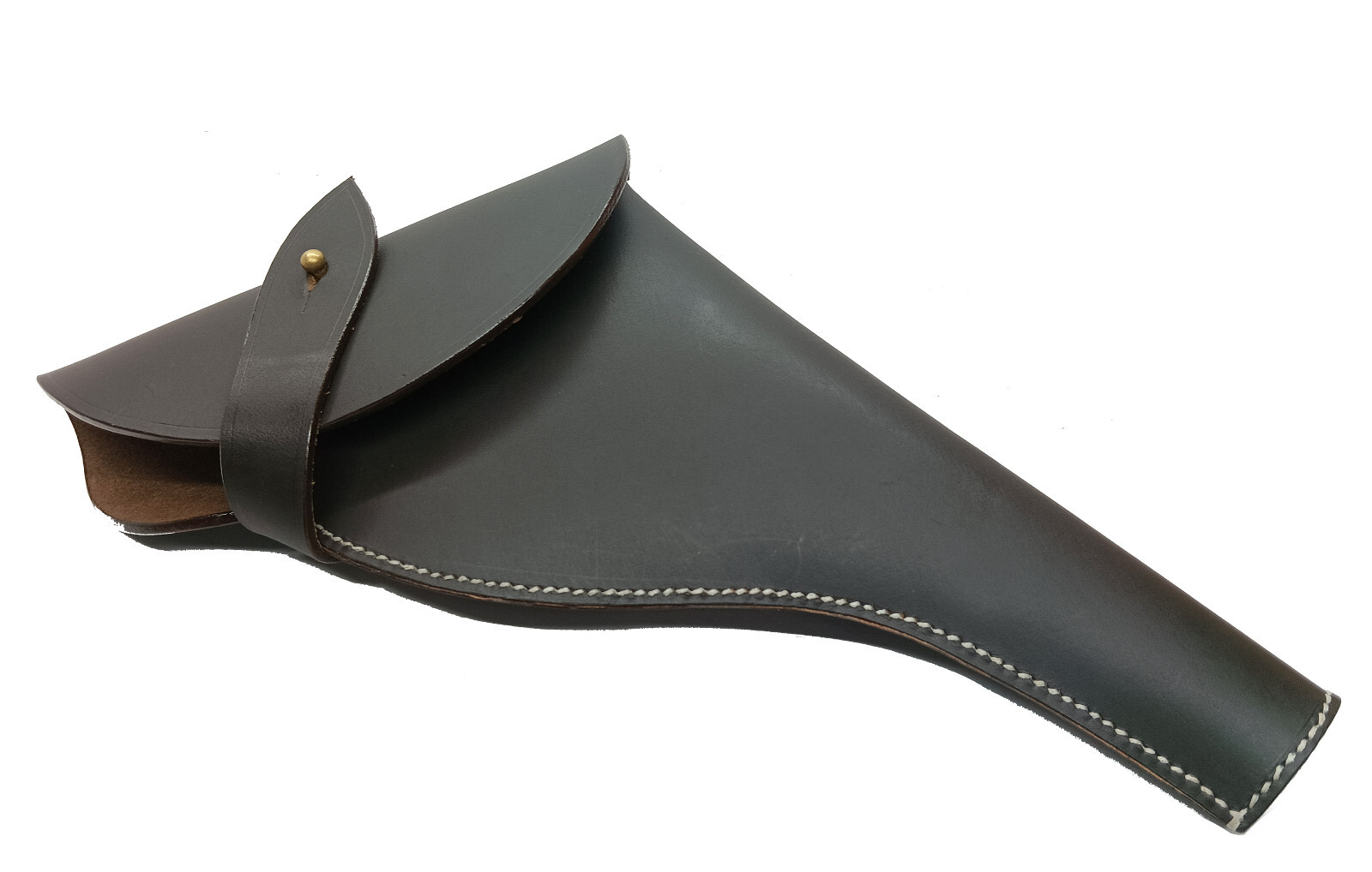 British WW I&II .455 Webley Revolver Leather Holster Dark Brown Color Right Hand