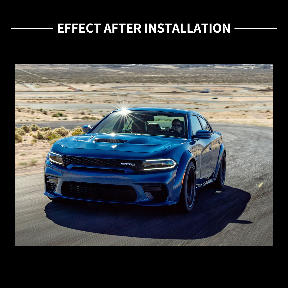 For 15-23 Dodge Charger Halogen Dual Beam Projector Headlights w/ LED DRL LH +RH