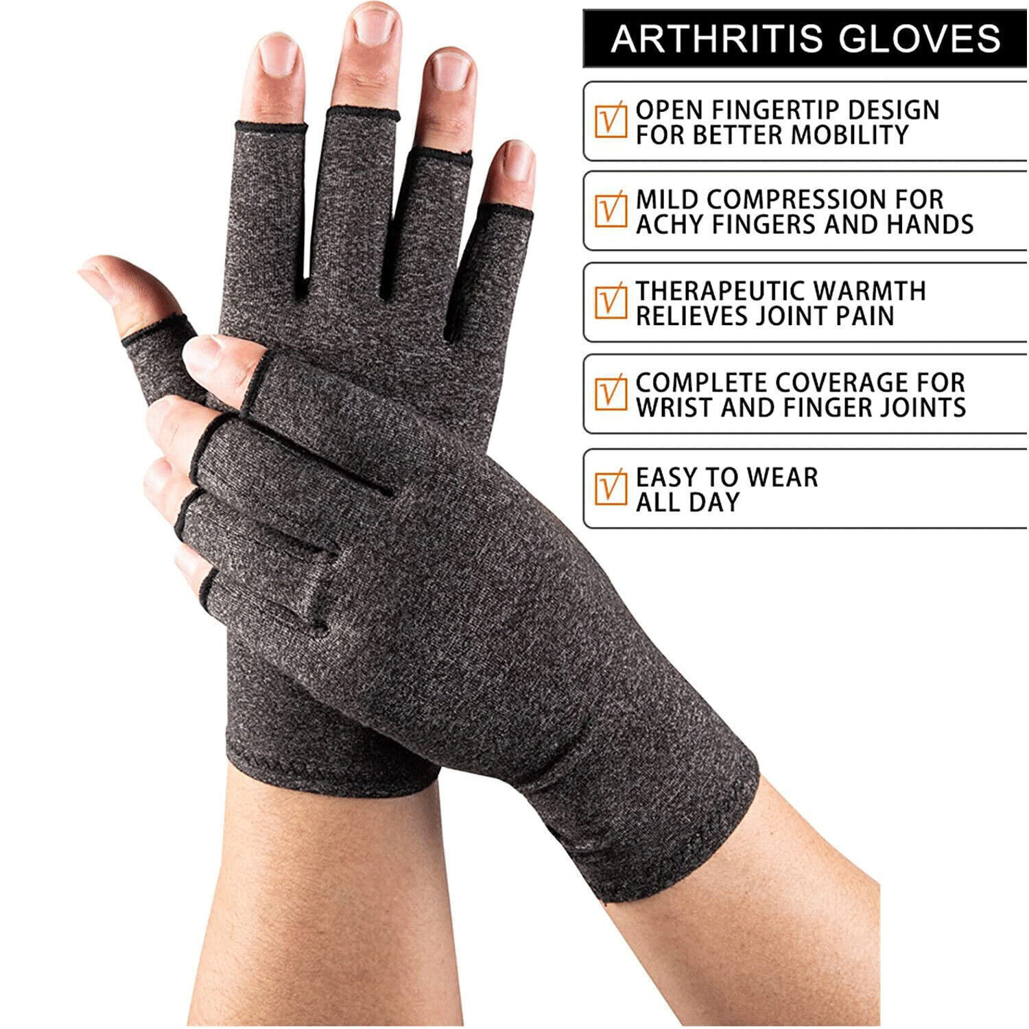 Arthritis Medical Gloves Compression Copper Pain Relief Hand Wrist Support Brace