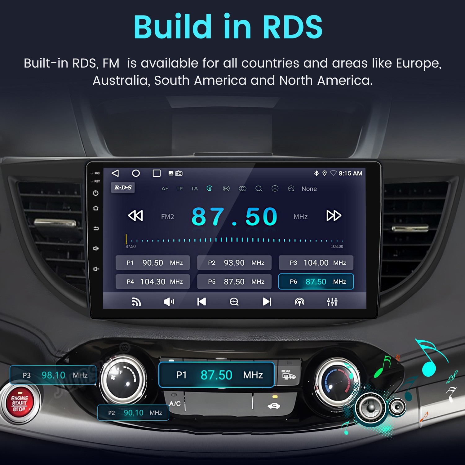 4+64GB Android 15 Car Stereo Radio for Honda CRV 2012-2016 GPS NAVI DSP WIFI BT
