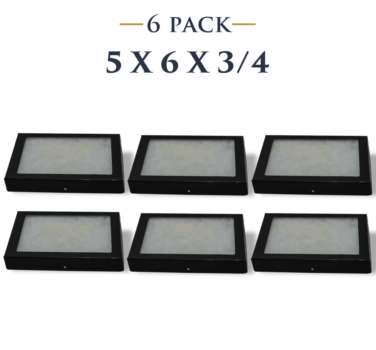 6 Pack of 5 x 6 x 3/4 Riker Display Cases Boxes for Collectibles and Arrowheads