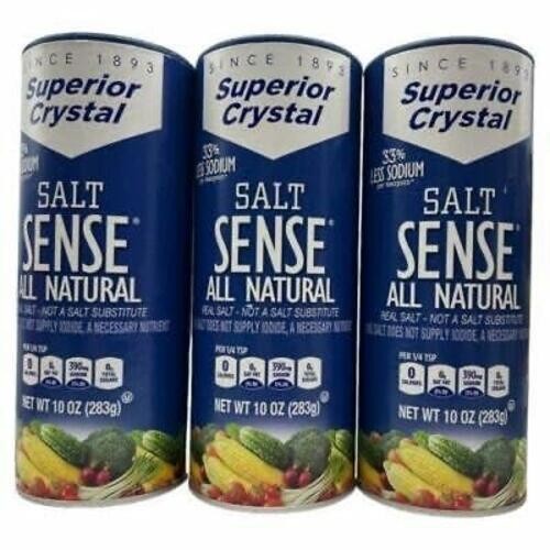 Salt Sense Non-Iodized Salt, 3 Pack (33% Less Sodium)