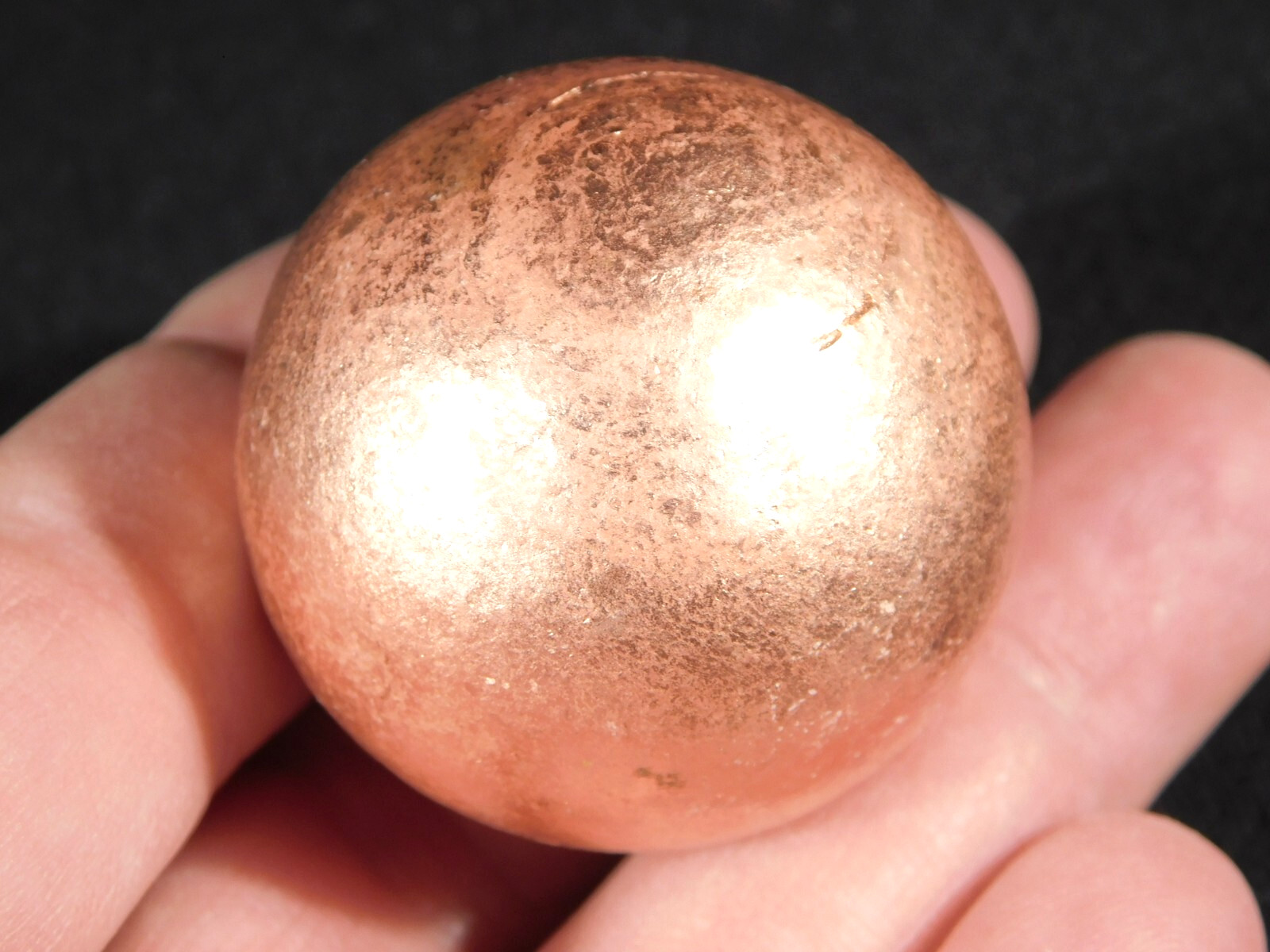 Larger! Super Heavy SOLID COPPER Sphere From Michigan 287gr