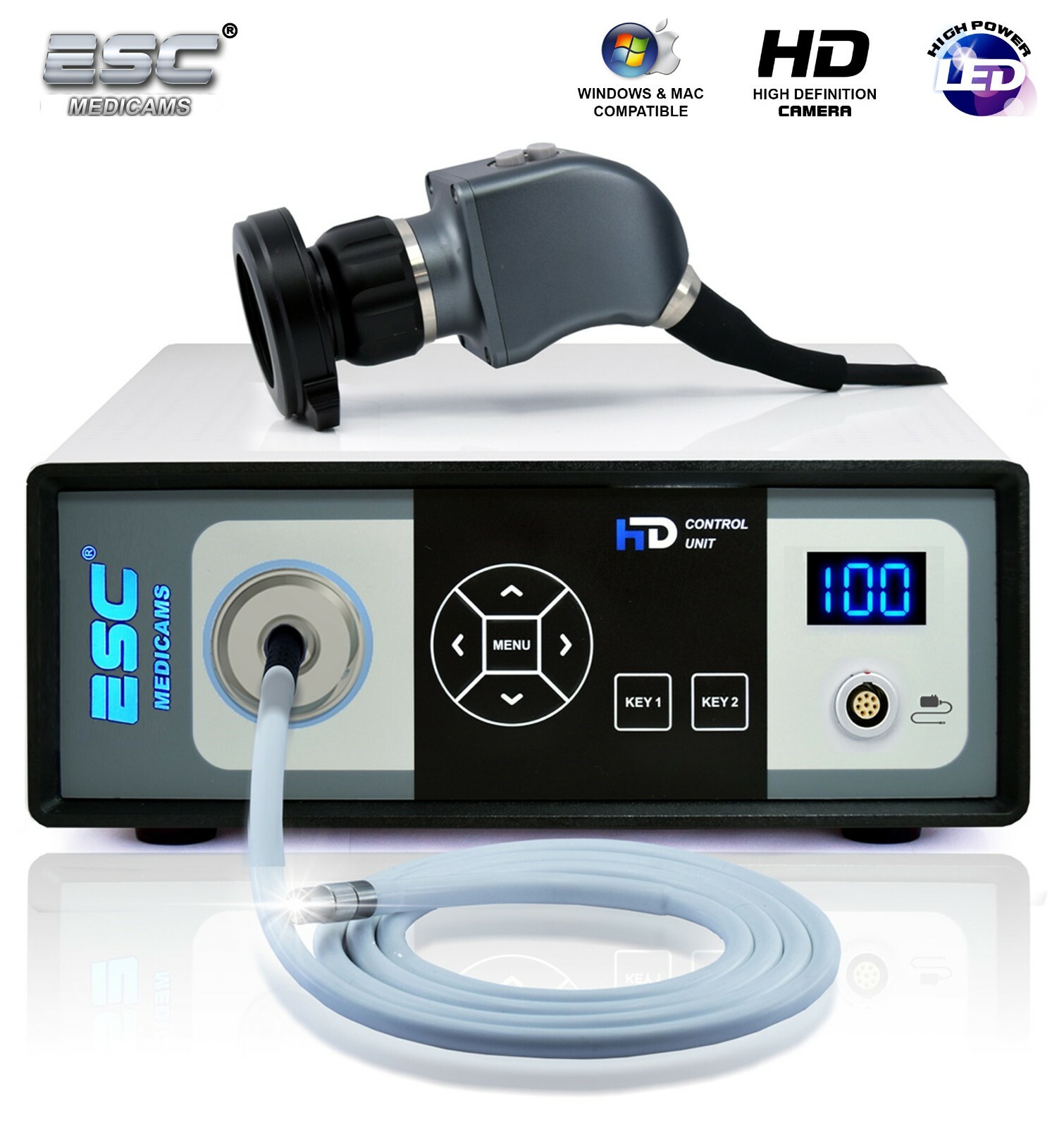 Endoscopy Camera & Cold LED Light Source HD USB ENT Medical Endoscope with fiber
