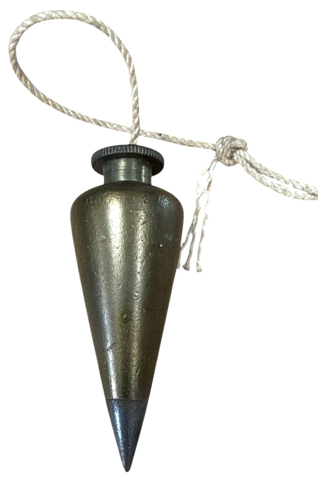 Vintage Brass Plumb Bob with Steel Tip. 3"