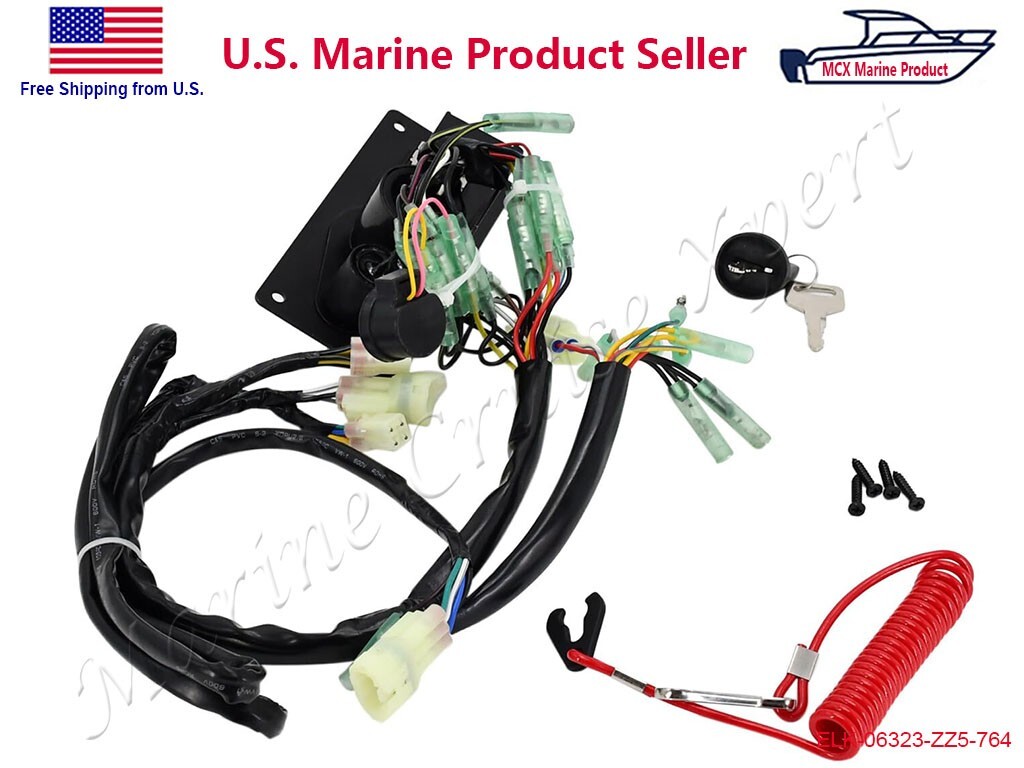 06323-ZZ5-764 Ignition Key Switch Panel Honda Outboard Remote Control Box