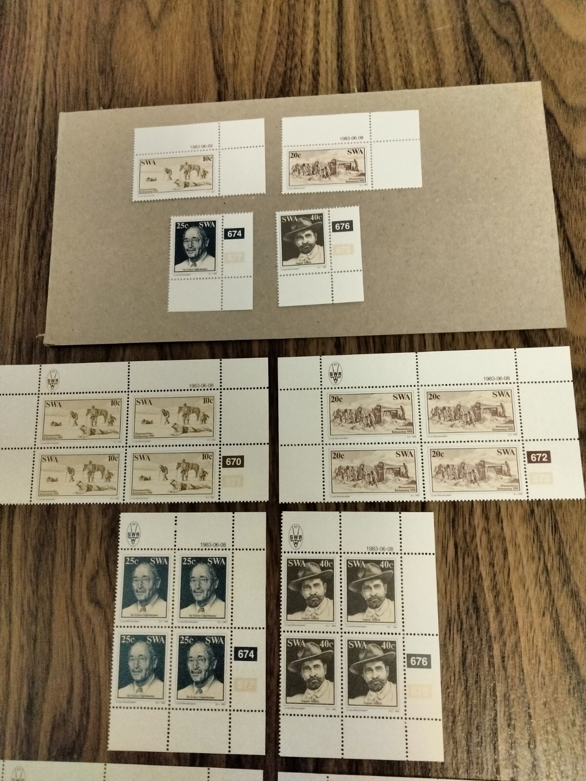 South West Africa 1983 Discoverers of Diamonds, Full Sheets of 10, 1st Day Cover