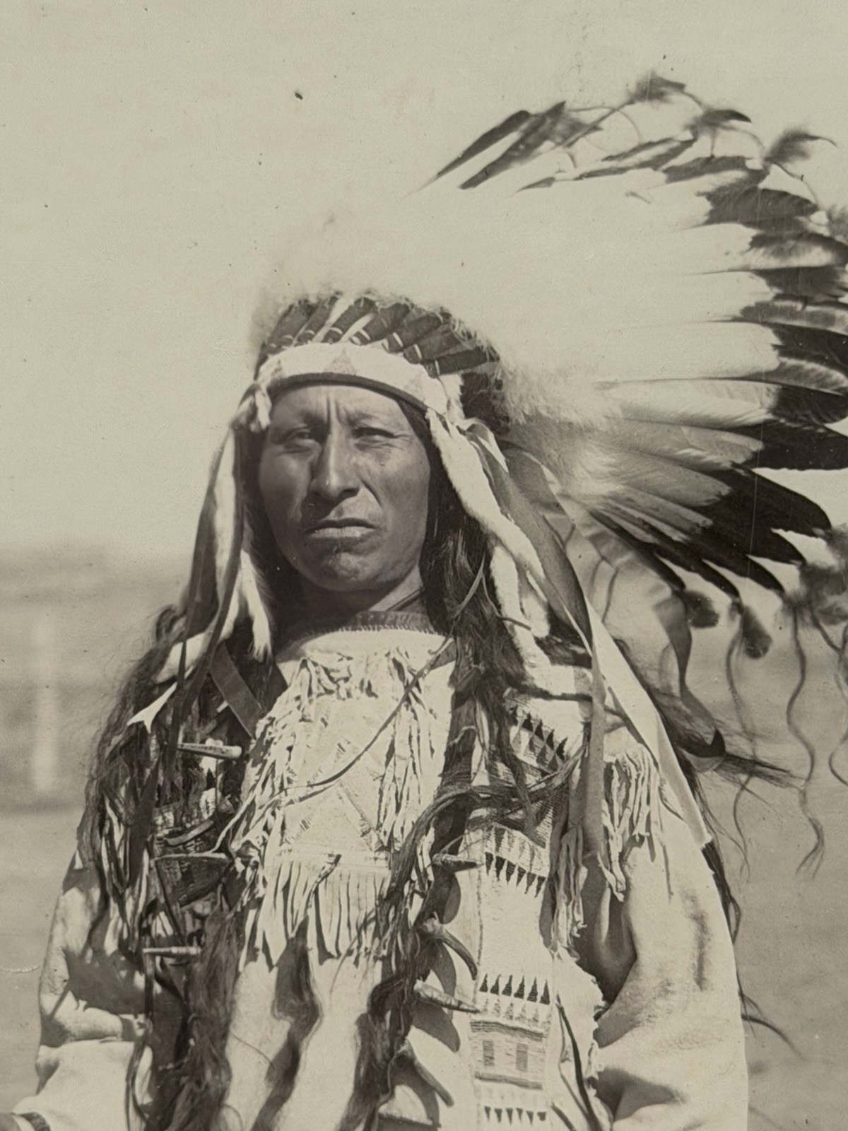 Antique Native American Sioux Indian Photograph of Black Heart; 1880's - 1900's