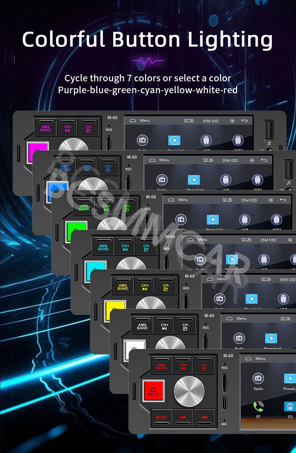 1DIN Car Stereo Player For Apple CarPlay 4.1in Touch Screen BT FM Radio USB AUX