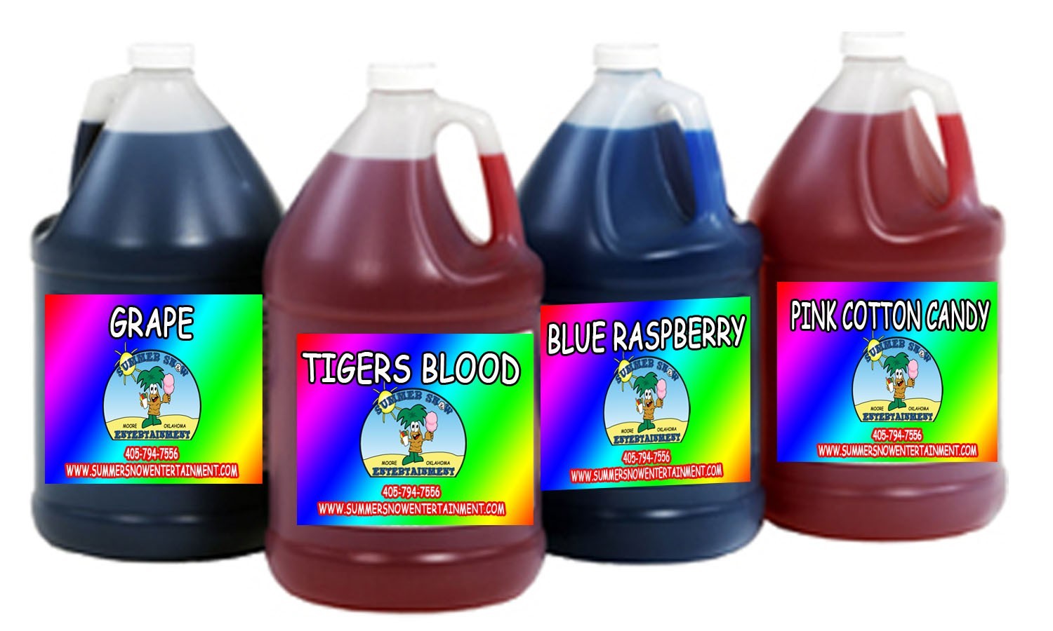 SNO SNOW CONE FLAVOR SYRUP - MIX & MATCH (4 x GALLON) Summer Snow Entertainment