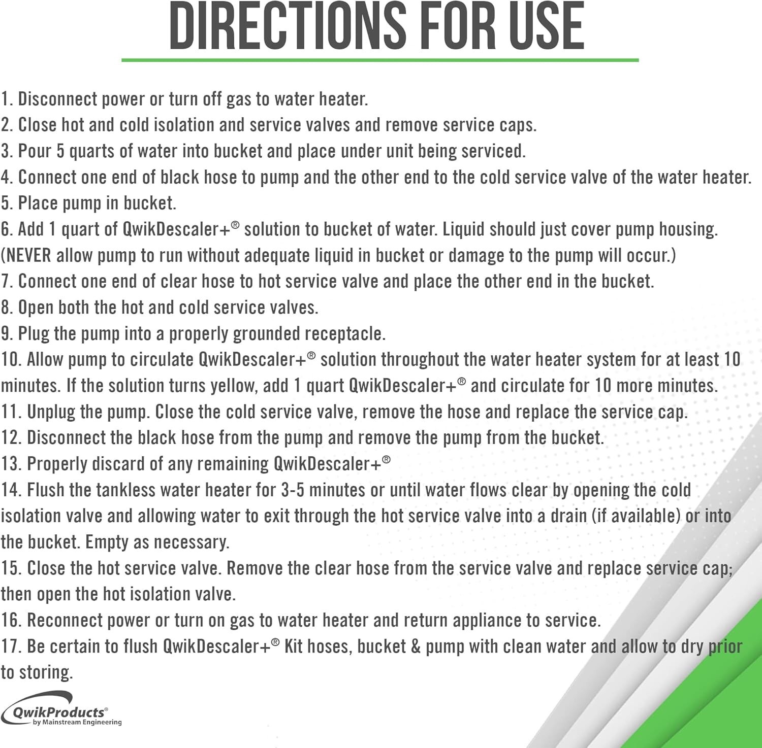 QwikDescaler + Cleaner Water Descaler Solution Tankless Water Heater - 1 Gallon