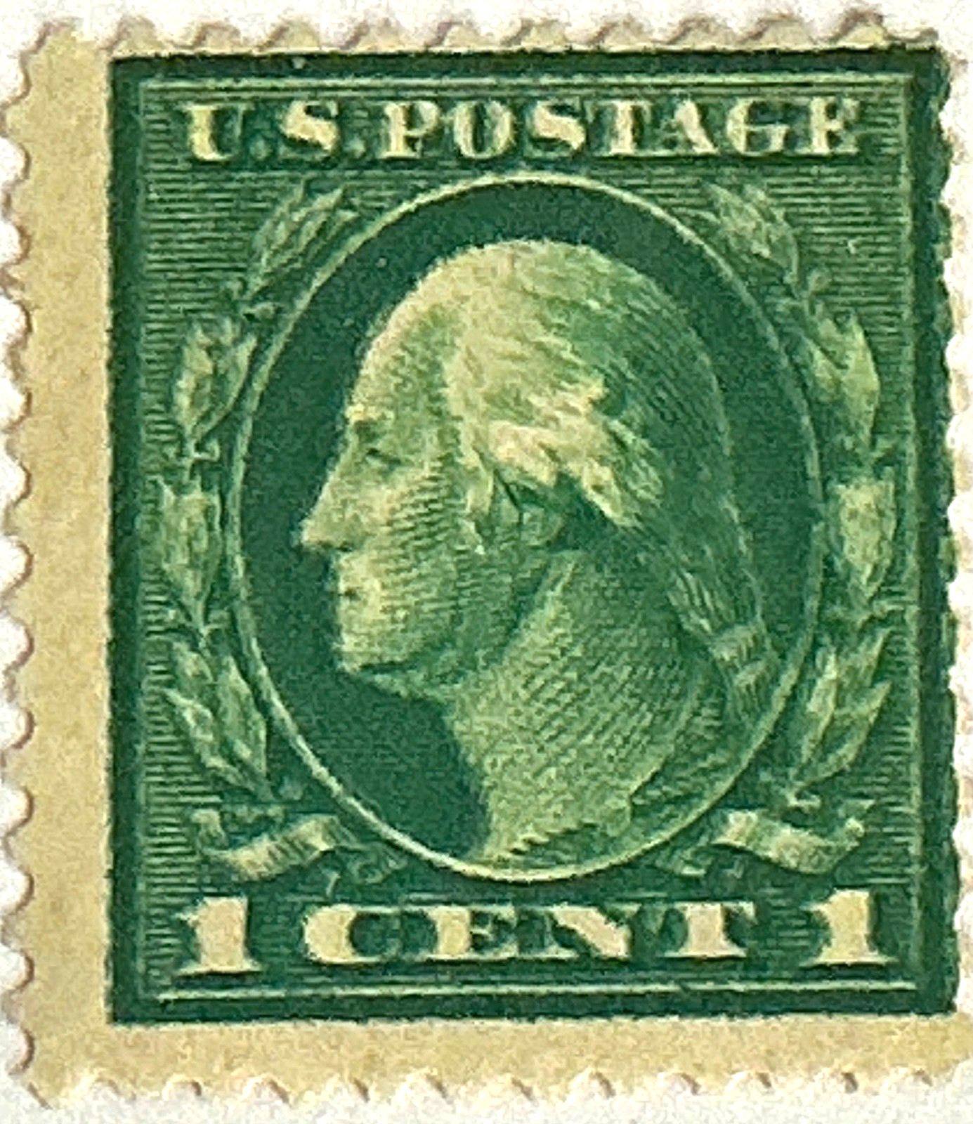 498a George Washington MH 1 c DOUBLE IMPRESSION ERROR 1917