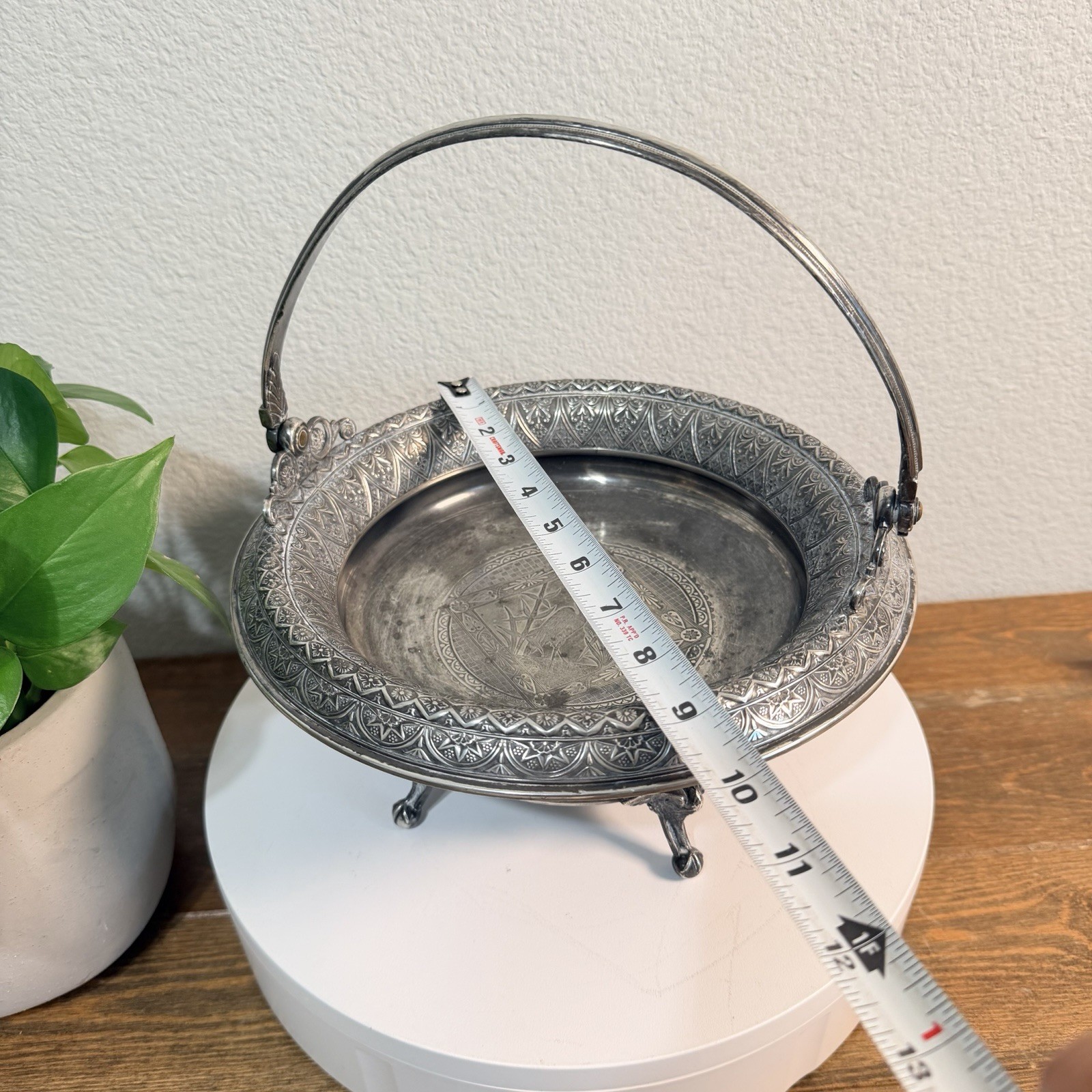 Derby Silver Co Quadruple Plated Footed Bowl with Handle Candy Dish