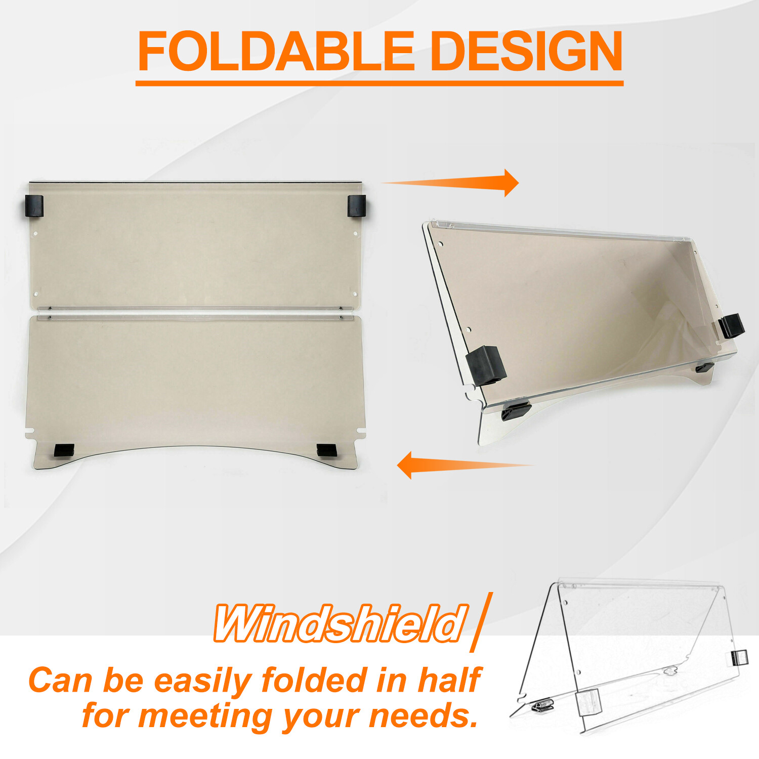 For Club Car Precedent 2004-Up Golf Cart Folding Tinted Windshield Windscreen