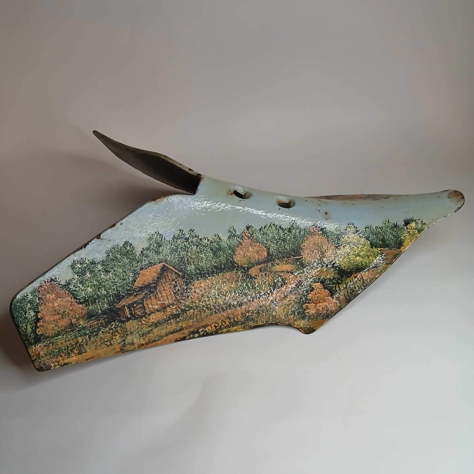 Vintage Hand Painted Butterfly Shape Cultivator Potato Digger
