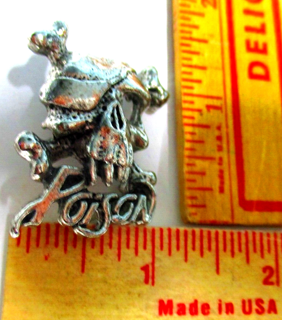 "Poison" pin vintage collectible old rock band music memorabilia pinback