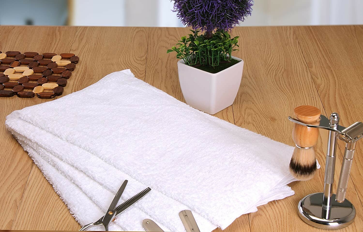 Salon Towels 100% Cotton Towel Pack Of 12 White Spa Towel in 16x27 inches.