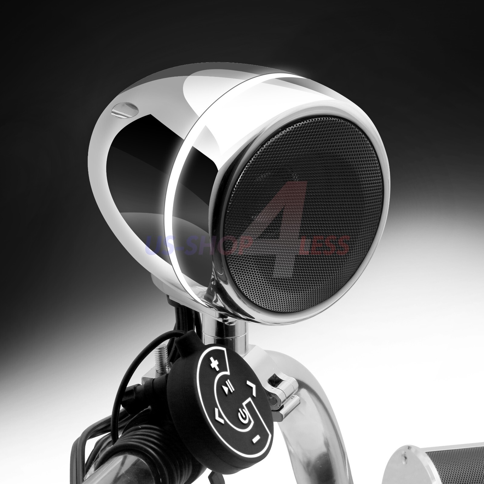 Waterproof Bluetooth Motorcycle Stereo LED Speaker Amp USB System Harley Chrome