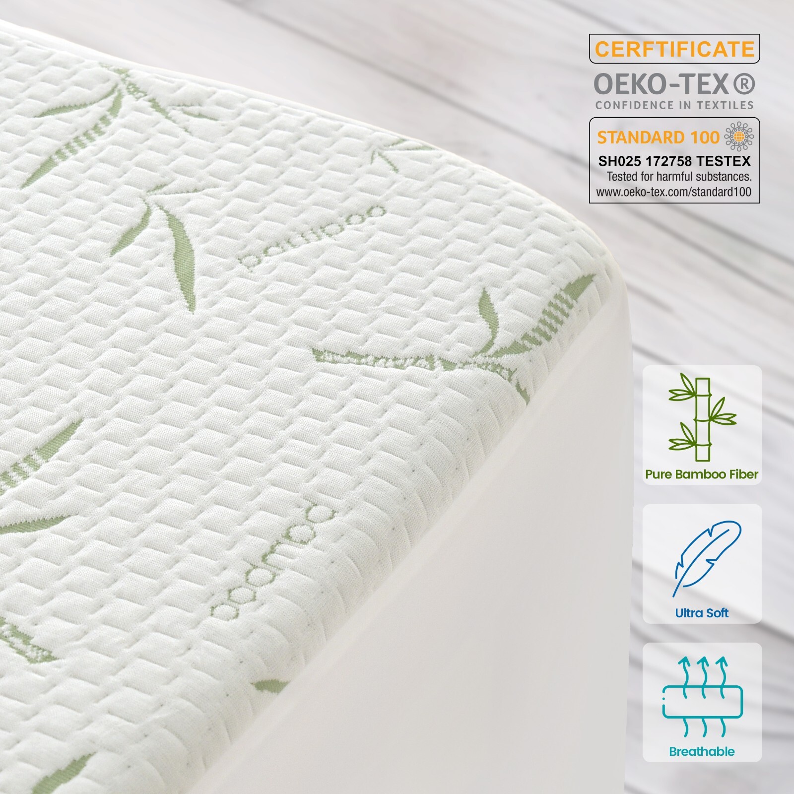 Bamboo Mattress Protector Hypoallergenic & Breathable Waterproof Mattress Cover