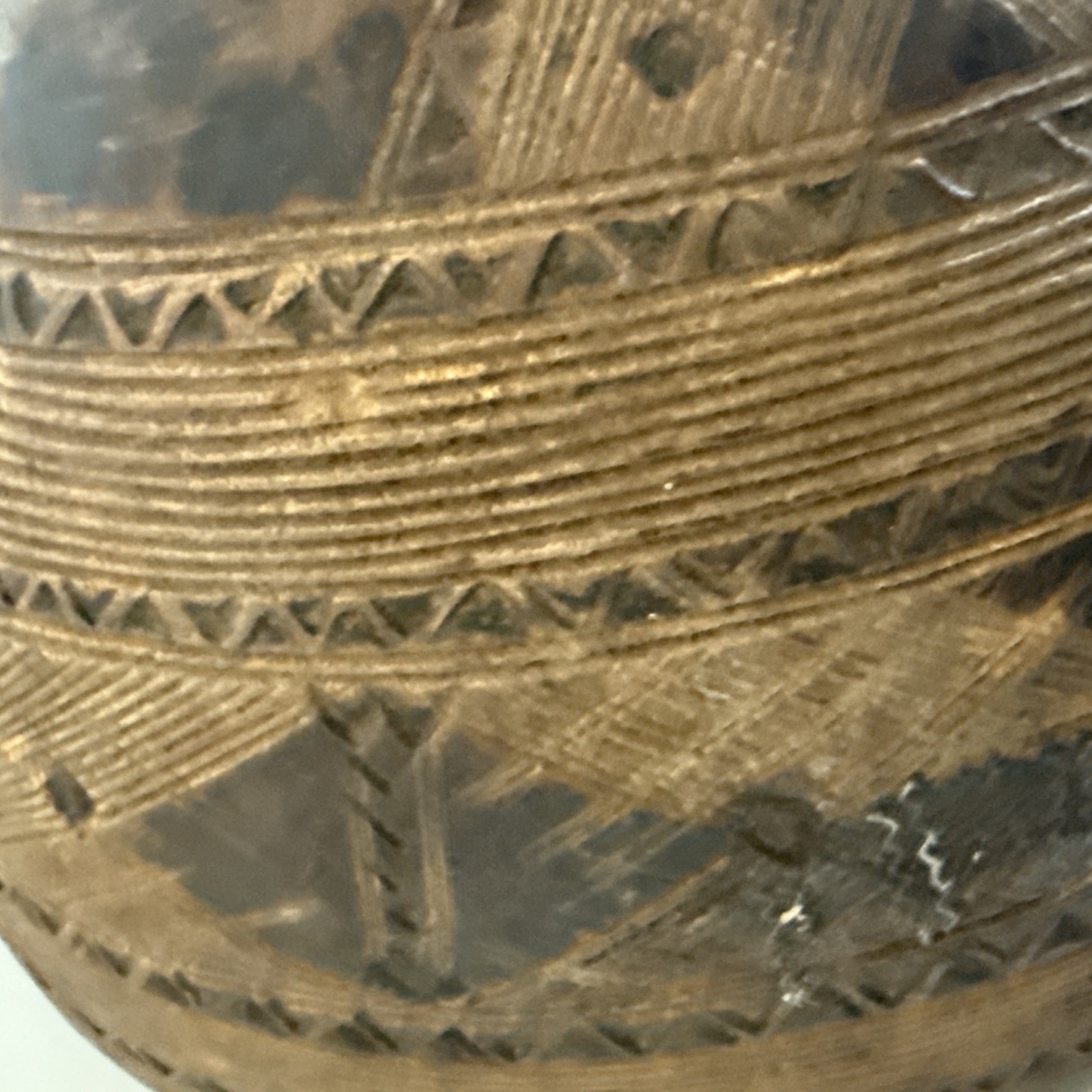 Incised Wood Bowl African