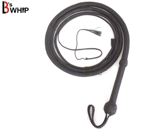 Indiana Jones Bull Whip 6 to 12 Foot 12 Strands Black Nylon Para-cord Bullwhip