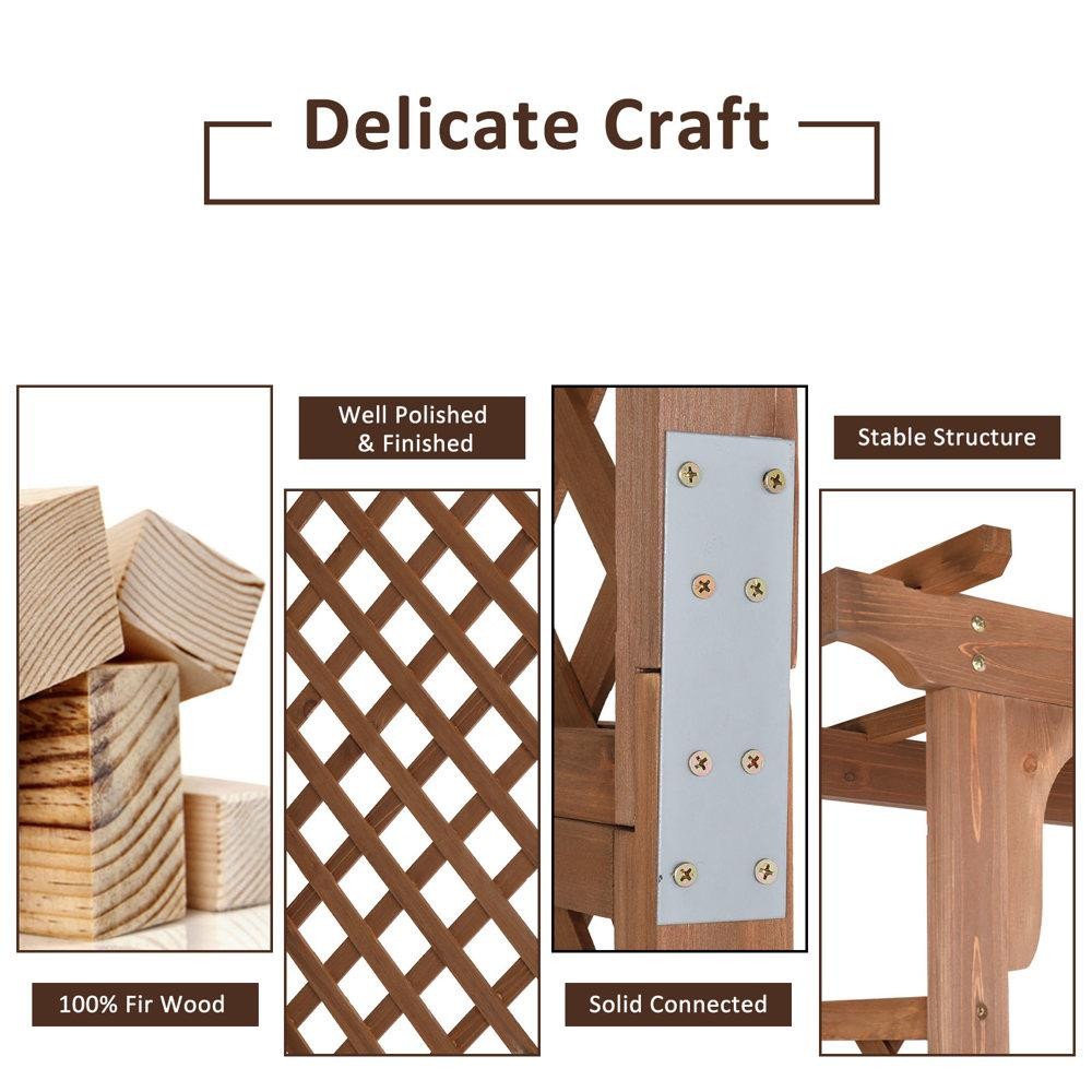 Arbor Over 7FT High Wooden Garden Arch Arbor Trellis Pergola Outdoor Patio Plant