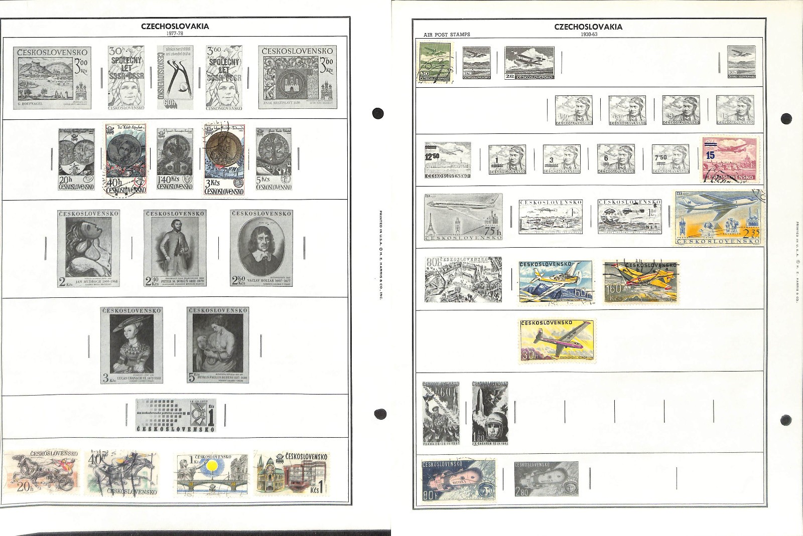 Czechoslovakia Stamp Collection on 50 Harris Pages, 1918-1983 (BK)