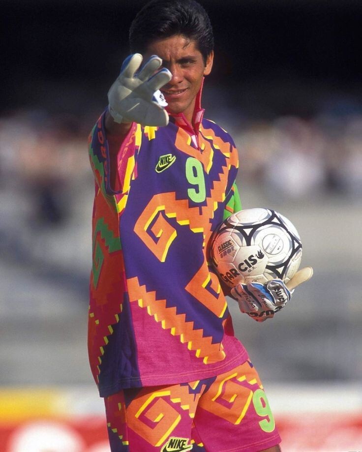 Jorge Campos # 9 Multicolor ORANGE/PINK/PURPLE NIKE RETRO - XXL