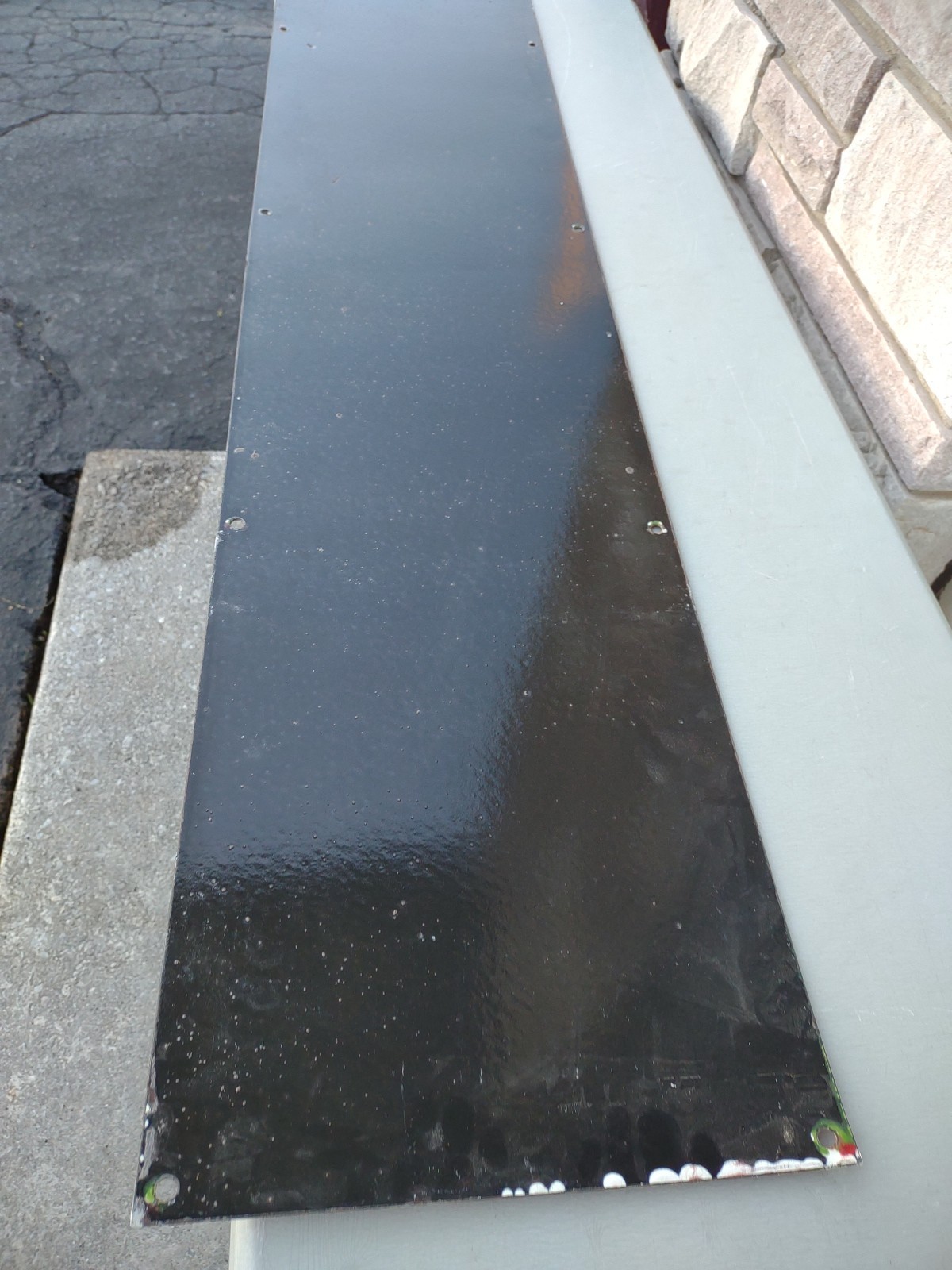 VINTAGE RARE LARGE SINCLAIR GASOLINE) 1-PIECE PORCELAIN DEALER SIGN (6FT LONG)